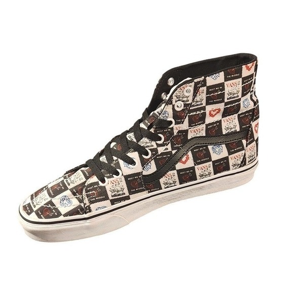 Vans Sk8-Hi Shoes Mens Size 11.5 Multicolor Stamp Checkerboard High Top Sneakers